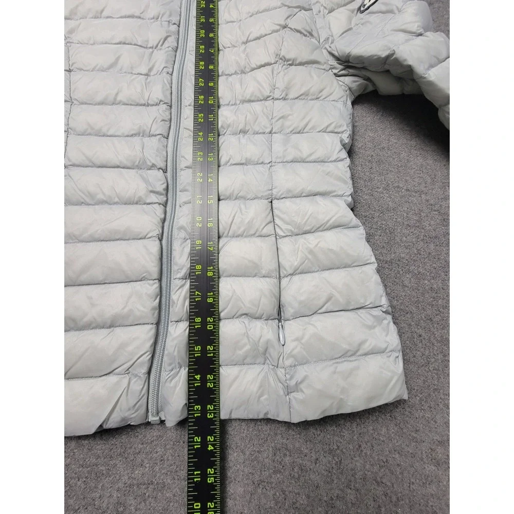 JOTT Women's Lightweight Down‎ Puffer Jacket Gray Zip Front Packable